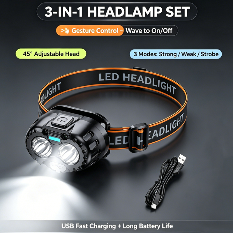 Fishing Headlamp - Lampu Kepala LED Kuat Tahan Air