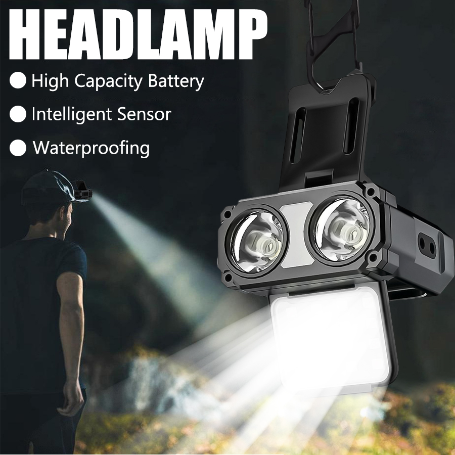 Fishing Headlamp - Lampu Kepala LED COB Sensor dengan
